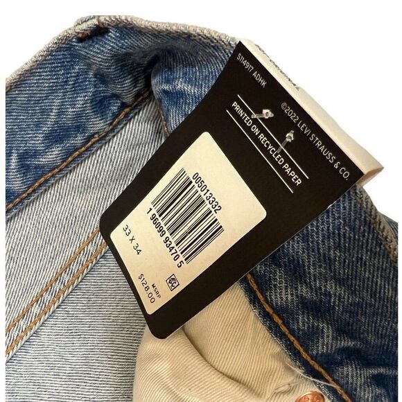 LEVIS 33x34 Premium 501 Original SUMMER LOVE JEANS Festival Sun Floral Groovy - Picture 7 of 15